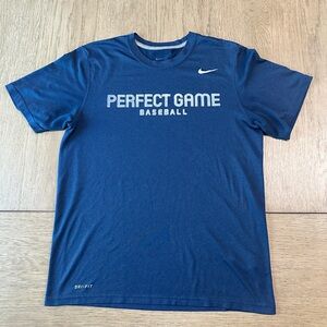 Nike Perfect Game Baseball Men’s Dri-Fit Short Sleeve T-Shirt Size Medium Navy